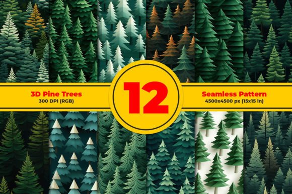 3D Pine Trees Seamless Patterns: A Strategic Design Asset for Creative and Commercial Projects