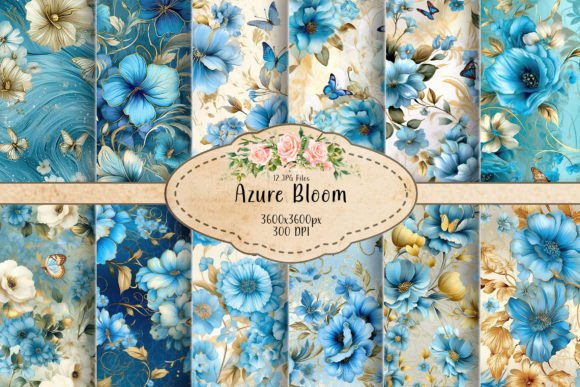 Azure Bloom Seamless Patterns: Elevate Your Design Aesthetic with Celestial Beauty
