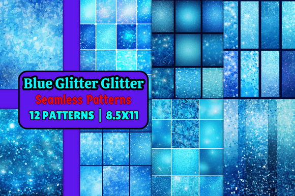 Blue Glitter Glitter Patterns: A Versatile Digital Resource for Creative Projects