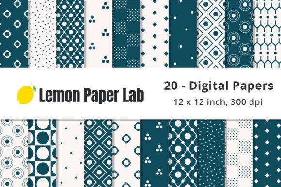 Blue Polka Dot Digital Paper Patterns for Fall and Autumn Design Projects