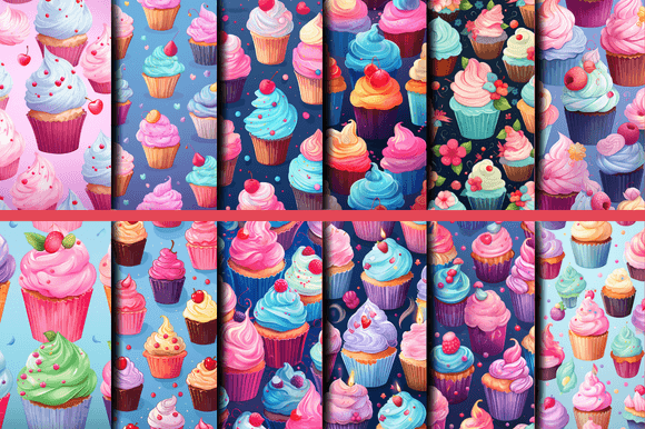 Cute Cupcake Patterns: A Versatile Digital Asset for Creative and Professional Workflows