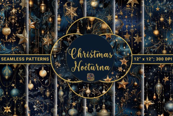 Elegant Christmas Nocturna Patterns: A Starlit Escape for Your Holiday Creations