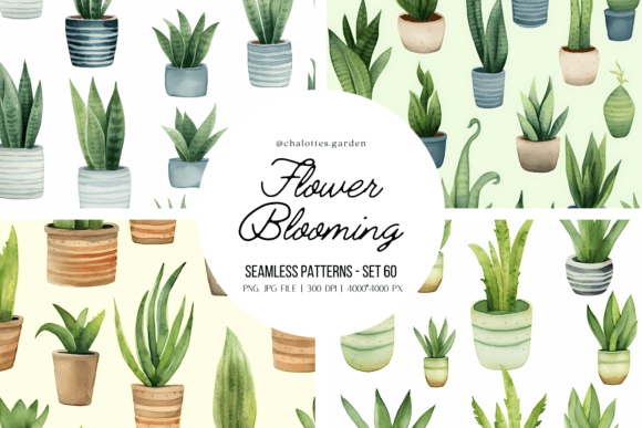 Plant in Pot Seamless Patterns Vol.2: A Versatile Design Resource for Creative Projects