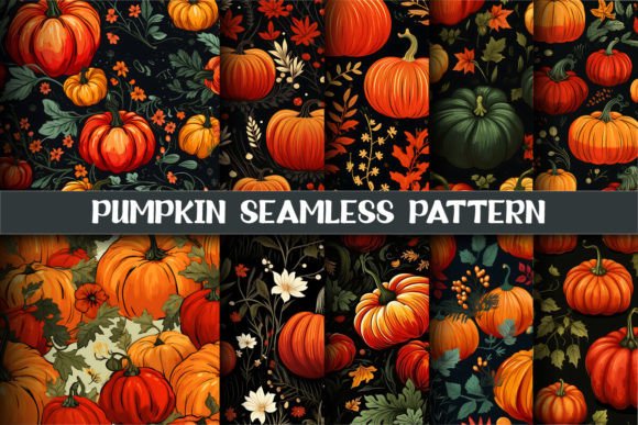Pumpkin Seamless Patterns Design
