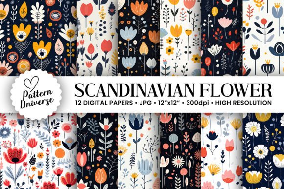 Scandinavian Flowers Seamless Patterns: A Versatile Design Resource for Crafters