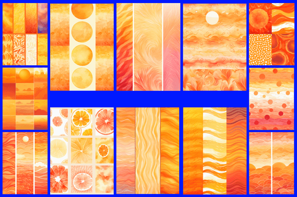 Sunset Orange Patterns: A Versatile Digital Resource for Creative Projects