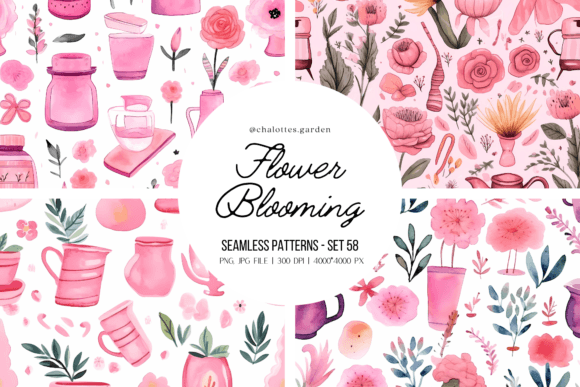 Sweet Pink Seamless Patterns Vol.2: Elevate Your Creations with Timeless Floral Designs