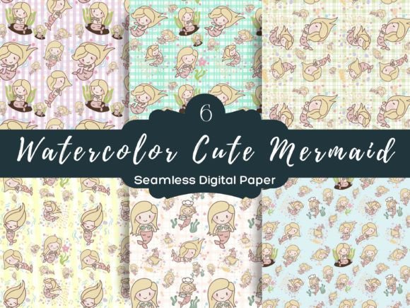 Watercolor Cute Mermaid Patterns Seamless: A Magical Addition to Your Creative Projects